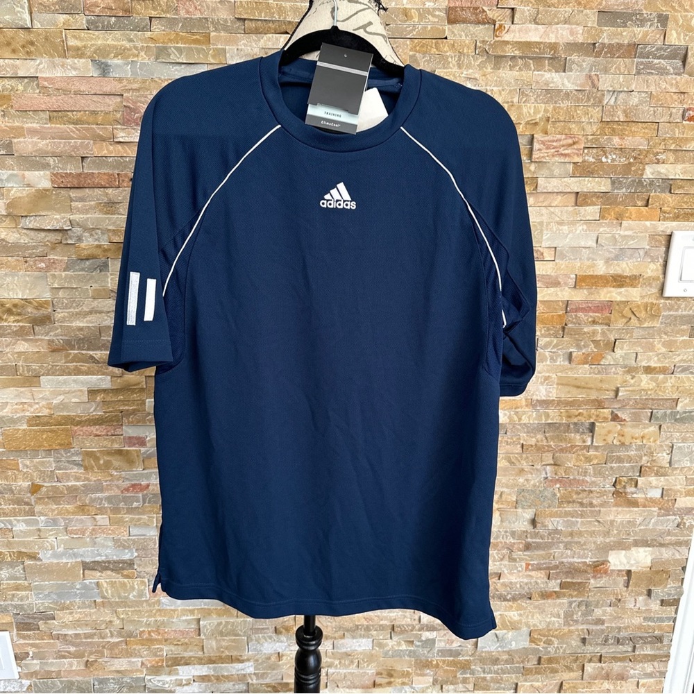 Men's Adidas Short Sleeve BG CCI Crew Climacool Shirt Blue Medium